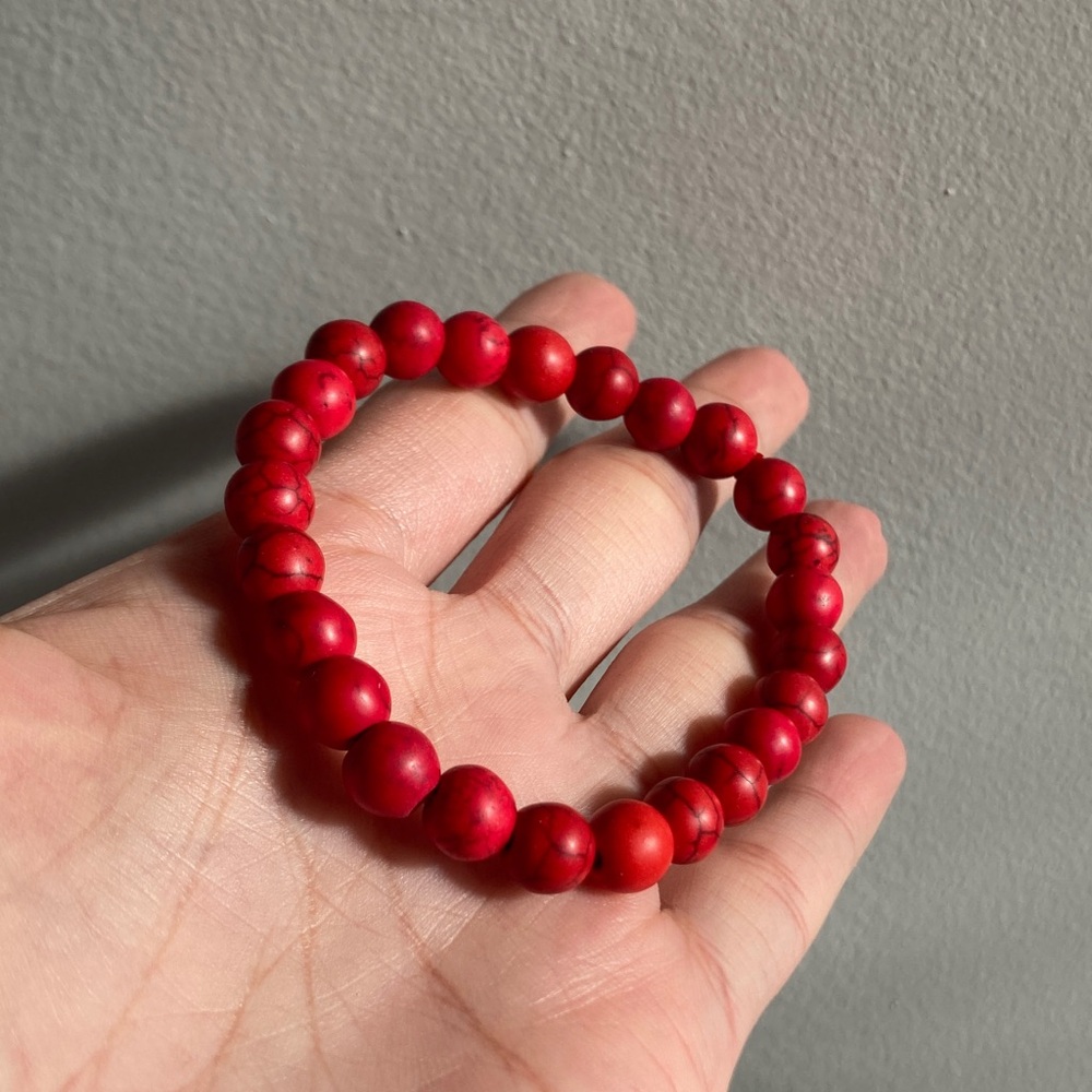 Simulated Red coral Beaded Bracelet